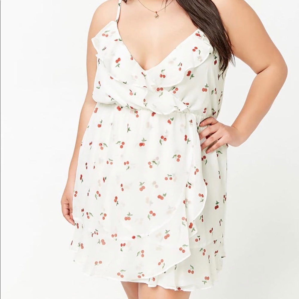 NWT Forever 21 cherry print mini summer dress 0X